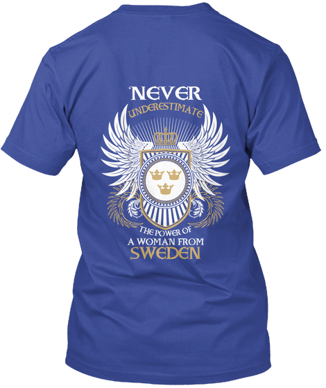 Woman From Sweden Deep Royal T-Shirt Back