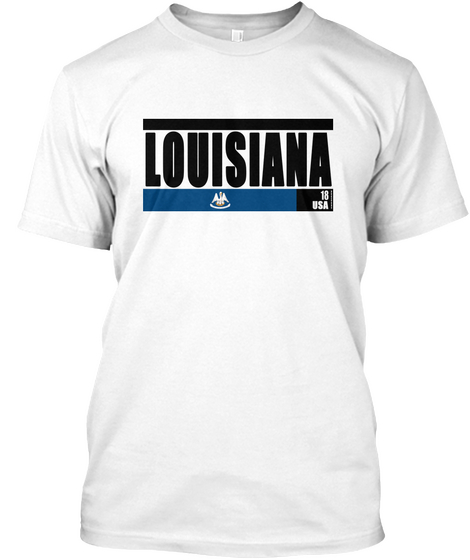 Louisiana 18 Usa White T-Shirt Front