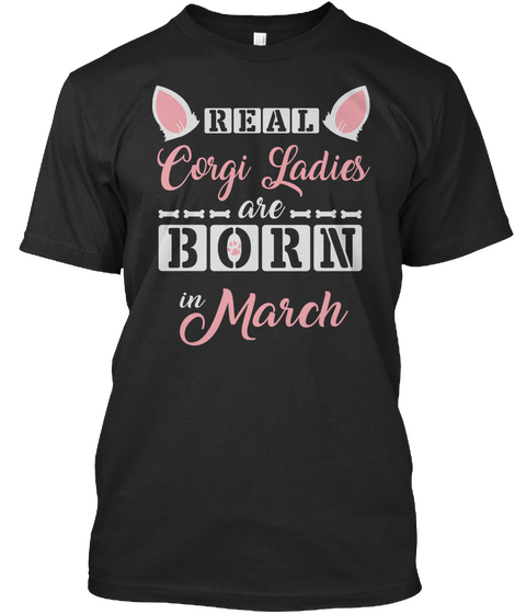 Cogri Ladies Are Born In March Black T-Shirt Front