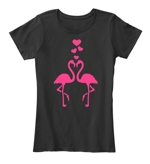 Limited Love Flamingos Black T-Shirt Front