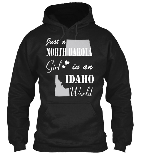 North Dakota Girl In Idaho Black Camiseta Front