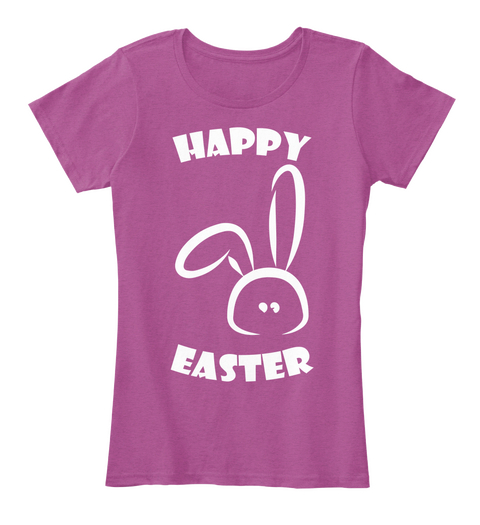 Happy Easter Day Shirt Limited Edition Heathered Pink Raspberry T-Shirt Front