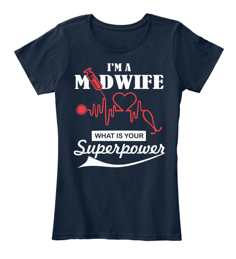 Nurse Midwife T Shirt Hoodie New Navy Camiseta Front