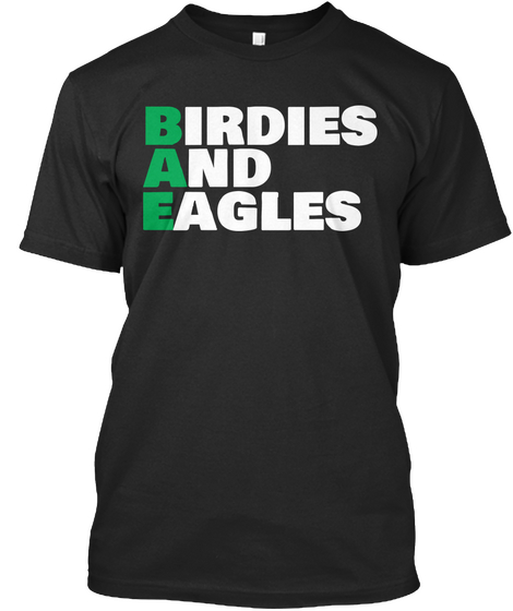 Birdies And Eagles Black T-Shirt Front
