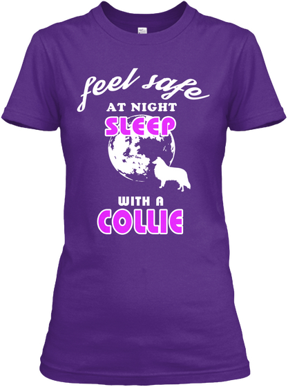 Border Collie Purple Maglietta Front