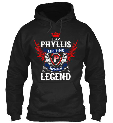 Team Phyllis Lifetime Member Legend Black Kaos Front