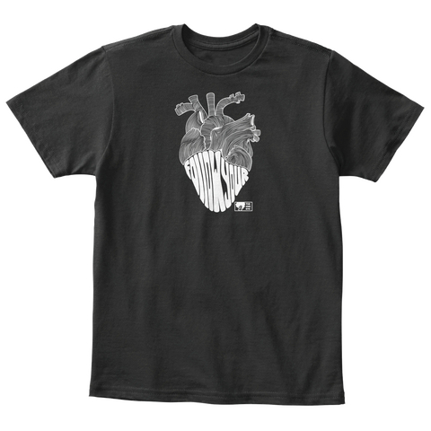 Follow Your Heart Kid... Black T-Shirt Front