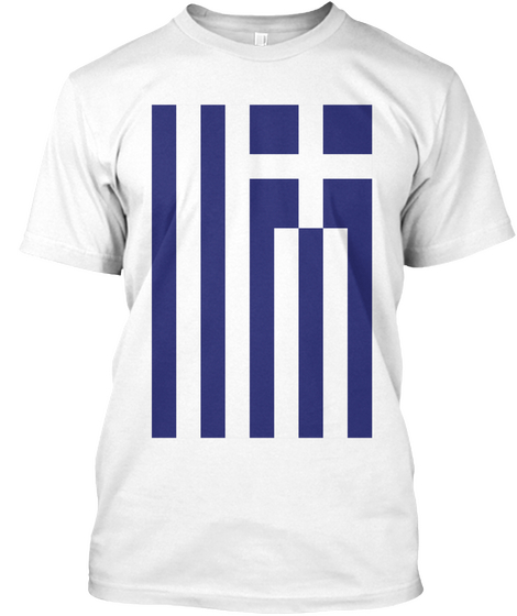 Greek Flag White T-Shirt Front