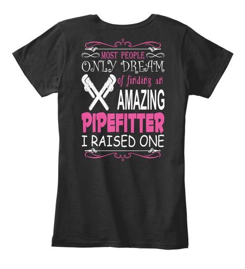 Pipefitter Mom Black T-Shirt Back