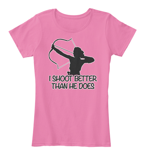 Limited Edition I Shoot Better Tee True Pink T-Shirt Front