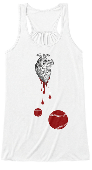 My Heart Bleeds Baseball / Softball White áo T-Shirt Front