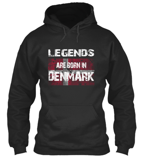 Legends Are Born In Denmark Jet Black Maglietta Front