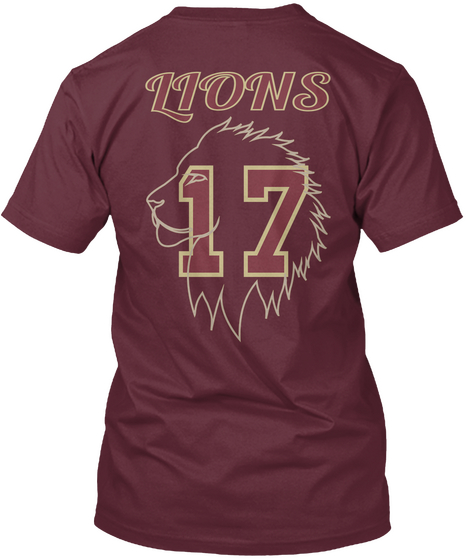 Lions 17 Maroon T-Shirt Back