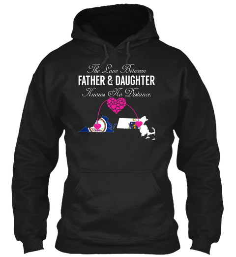 Father Daughter   Virginia Massachusetts Black T-Shirt Front