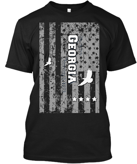 Love Your State | Ga Black T-Shirt Front