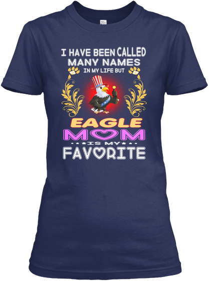 Eagle Mom Is My Favorite Navy Camiseta Front