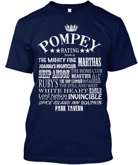 Pompey Rating The Mighty Fight Park Tavern Navy T-Shirt Front