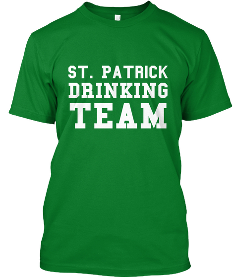 St. Patrick Drinking Team Bright Green T-Shirt Front