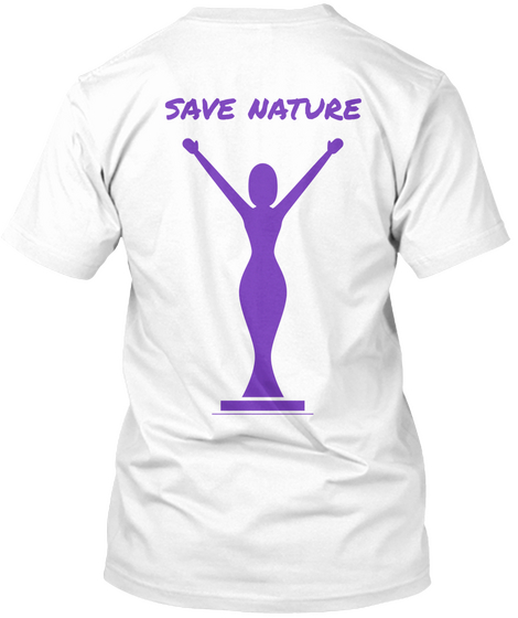 Save Nature White Maglietta Back