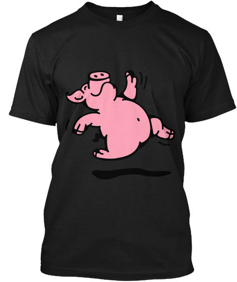 Dancing Pig Tshirt Black áo T-Shirt Front