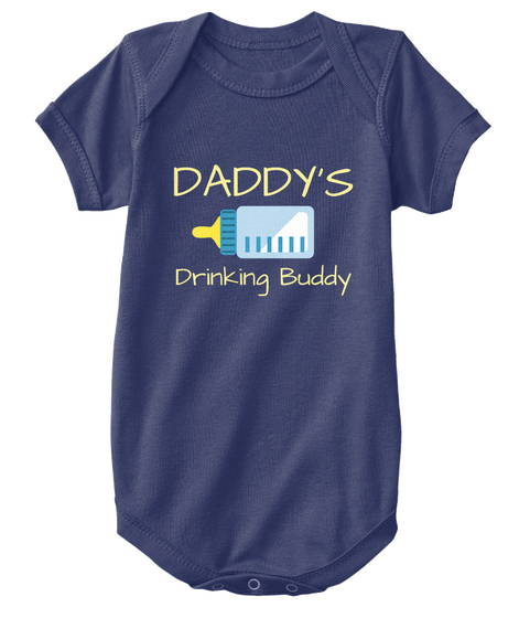 Daddy's Drinking Buddy Navy  Camiseta Front