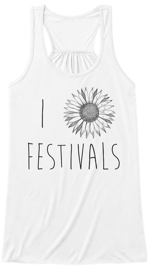I Love Festivals White áo T-Shirt Front