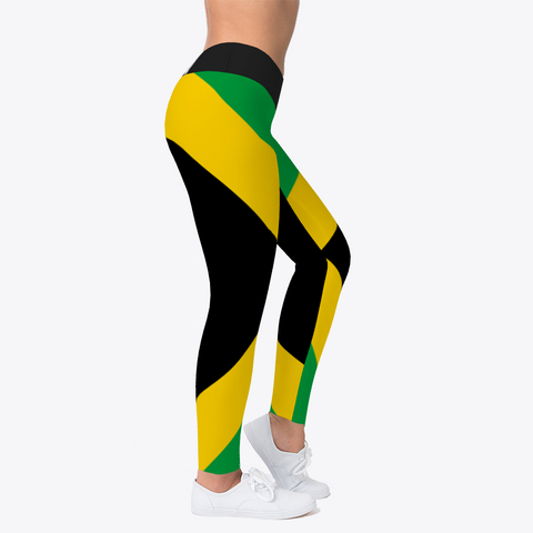 Jamaica Flag  Official  Leggings  Black T-Shirt Right