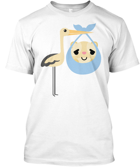 Stork Guinea Pig Emoji Pretty Please White T-Shirt Front