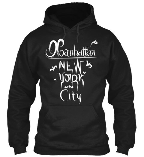 Manhattan New York City Black T-Shirt Front