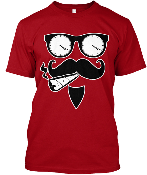 420 Stache Smoker! Deep Red Camiseta Front