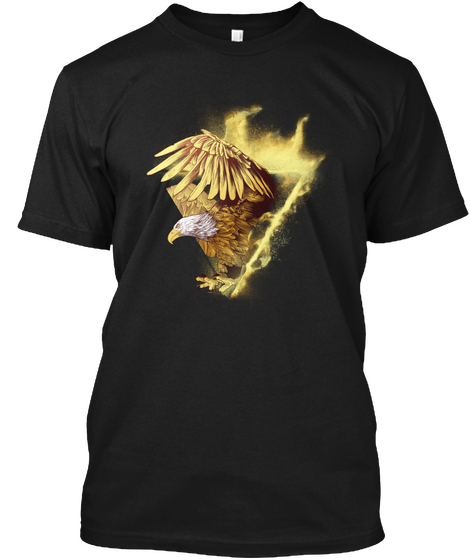 Eagle In Flames  Funny Shirts Black áo T-Shirt Front