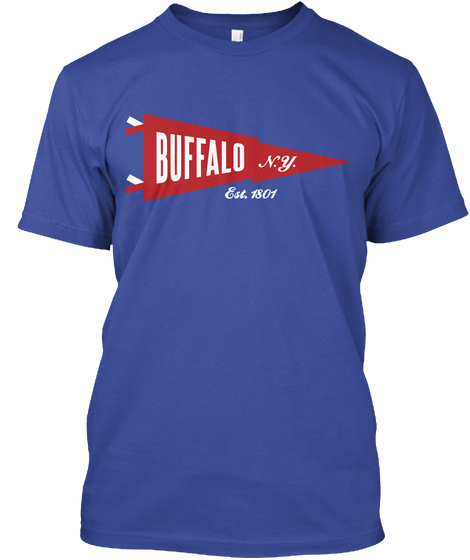 Buffalo Pennant Deep Royal T-Shirt Front