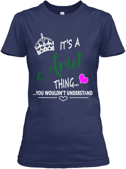 Kids Ariel Thing... ... You Wouldn't Understand Navy T-Shirt Front