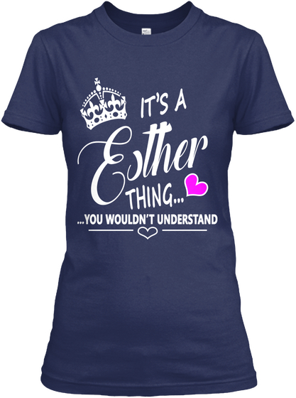 Esther Navy T-Shirt Front