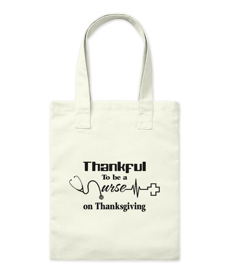 Thankful Nurse Tote Natural Kaos Front