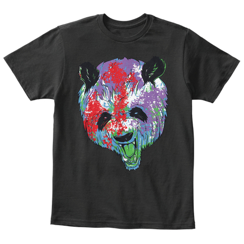 Cool Panda T Shirt Black T-Shirt Front