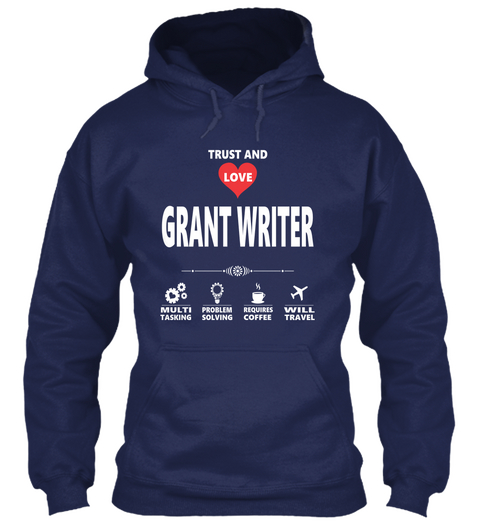 Grant Writer Navy T-Shirt Front