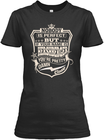 Nobody Perfect Hershberger Thing Shirts Black Camiseta Front