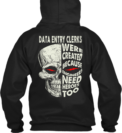 Data Entry Clerks Black T-Shirt Back