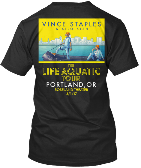 Portland, Or Black T-Shirt Back