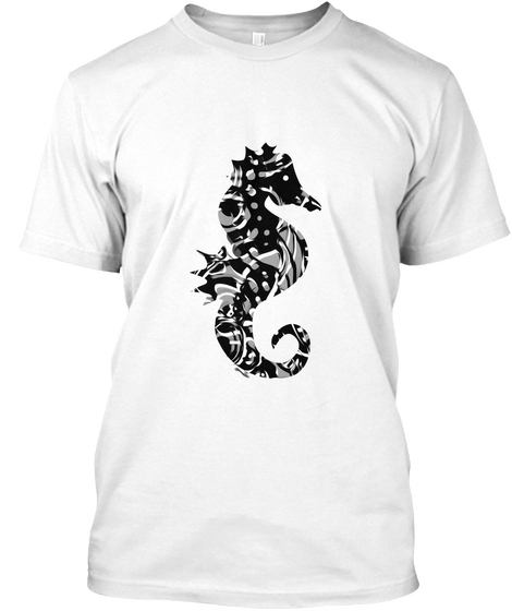 Sea Horse White áo T-Shirt Front