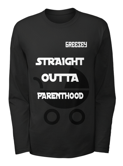 Breesey Straight Outta Parenthood  Black Camiseta Front