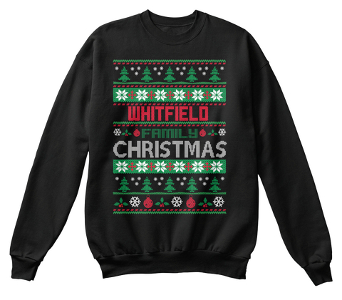 Whitfield Family Christmas Black T-Shirt Front