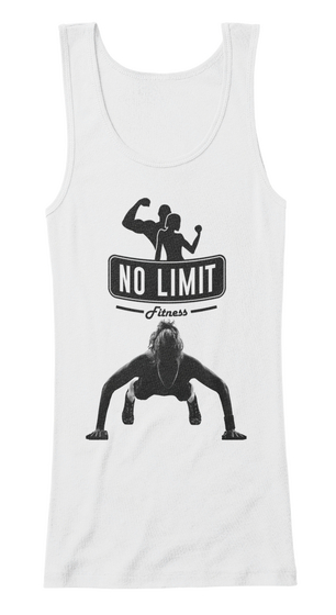 No Limit Fitness White T-Shirt Front