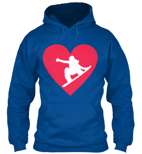 I Love Snowboarding Royal T-Shirt Front