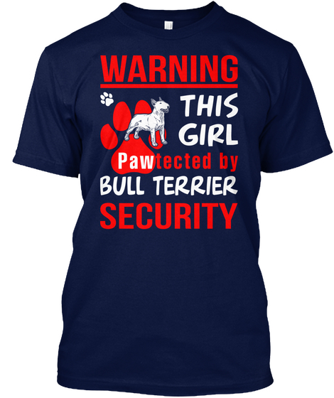 Bull Terrier Navy T-Shirt Front