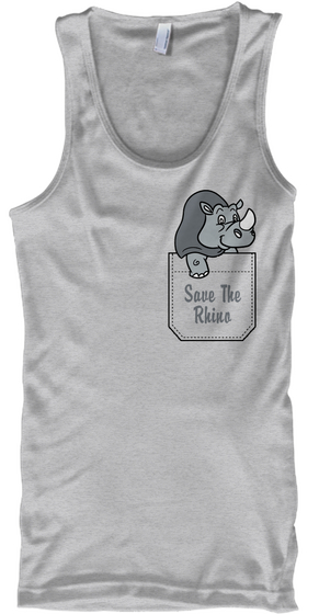 Save The Rhino Sport Grey áo T-Shirt Front