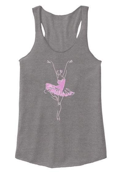 Ballet Tutu Dancer Tank Top Eco Grey T-Shirt Front