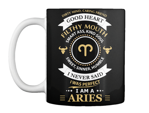 Mug   Aries Horoscope   I Am An Aries Black Camiseta Front