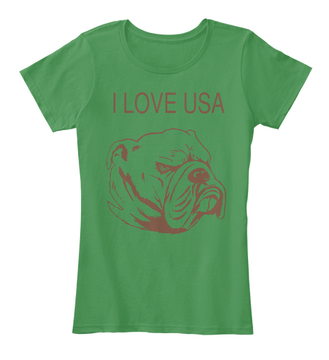 I Love Usa Kelly Green  T-Shirt Front